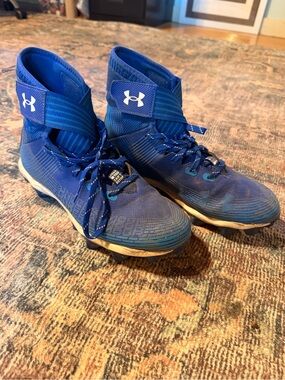 Under Armour Blue High-Top Athletic Cleats with Ankle Strap